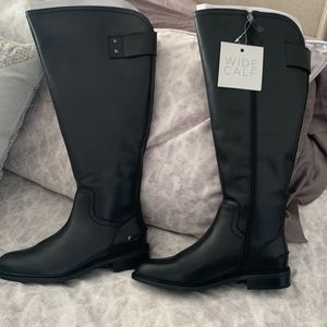 Franco Sarto wide calf leather boots, never worn size 9 1/2